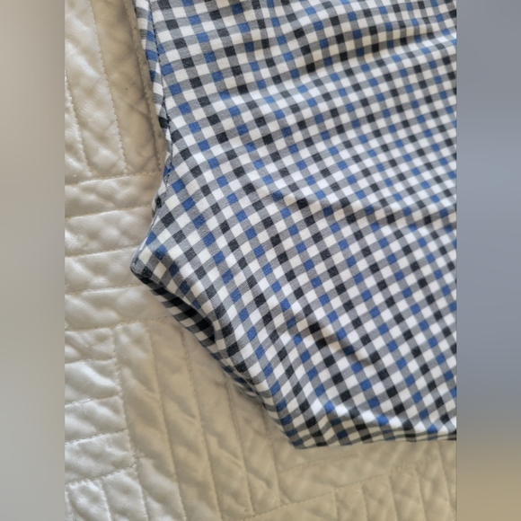 Crosby Prince Crop Flare Pants Blue Gingham Stretch Tailored Ankle Slim XS S - Picture 6 of 11